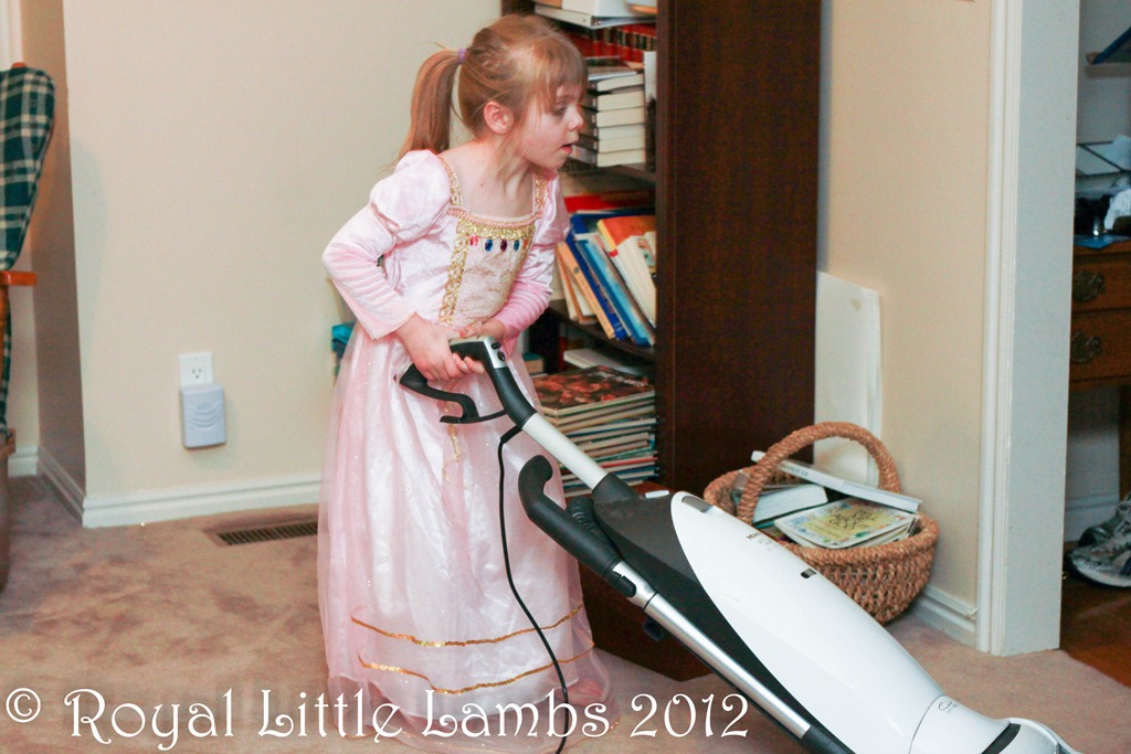 princess vacuuming